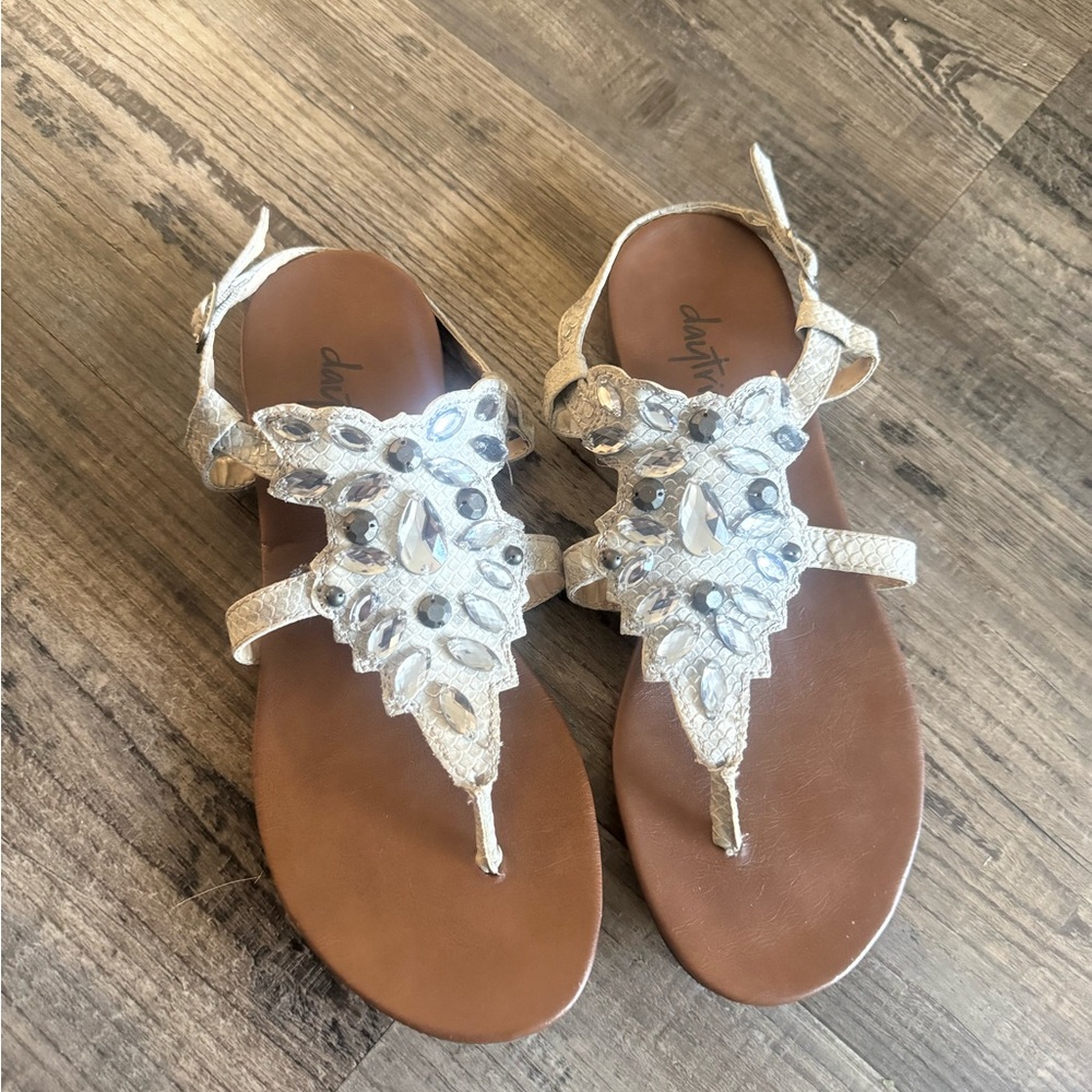 Daytrip White Embellished Sandals